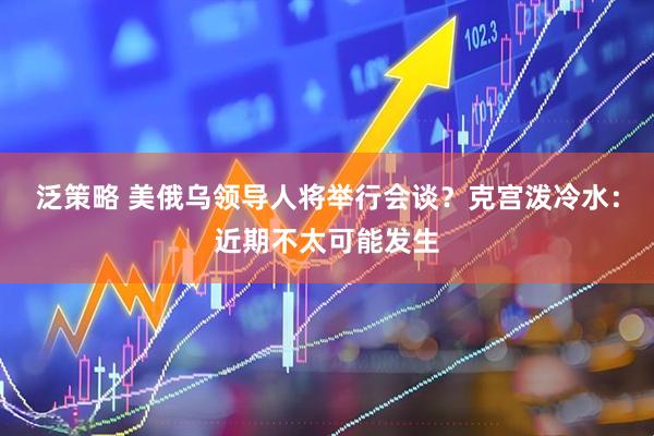 泛策略 美俄乌领导人将举行会谈？克宫泼冷水：近期不太可能发生