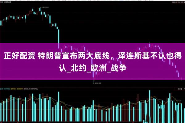 正好配资 特朗普宣布两大底线，泽连斯基不认也得认_北约_欧洲_战争