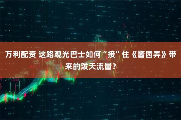 万利配资 这路观光巴士如何“接”住《酱园弄》带来的泼天流量?