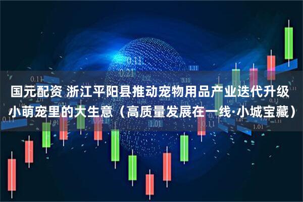 国元配资 浙江平阳县推动宠物用品产业迭代升级 小萌宠里的大生意(高质量发展在一线·小城宝藏)