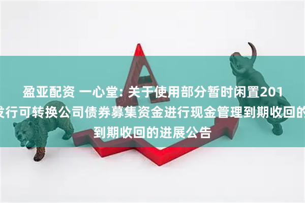 盈亚配资 一心堂: 关于使用部分暂时闲置2018年公开发行可转换公司债券募集资金进行现金管理到期收回的进展公告