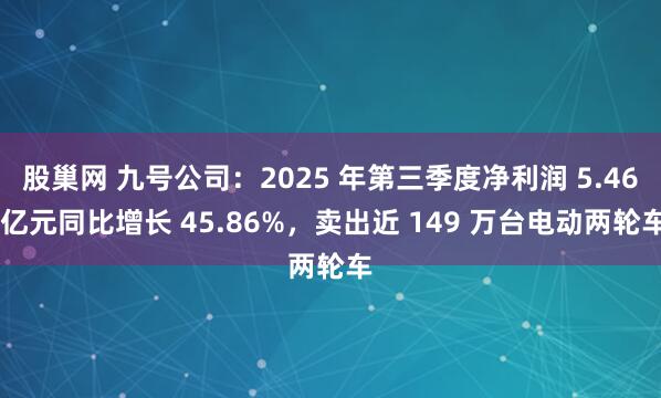 股巢网 九号公司：2025 年第三季度净利润 5.46 亿元同比增长 45.86%，卖出近 149 万台电动两轮车
