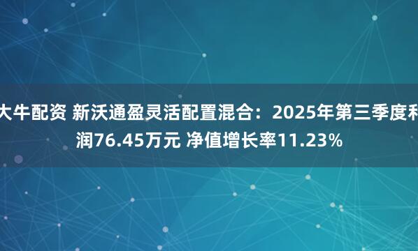 大牛配资 新沃通盈灵活配置混合：2025年第三季度利润76.45万元 净值增长率11.23%