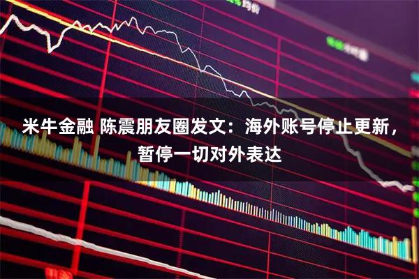 米牛金融 陈震朋友圈发文:海外账号停止更新,暂停一切对外表达
